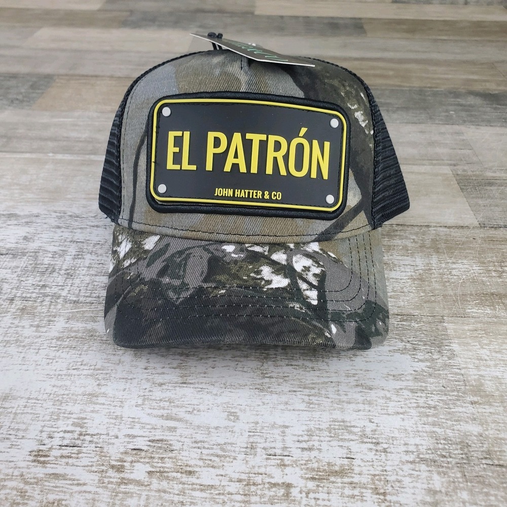 John Hatter Co Camo‎ Trucker A-Frame Hat Cap Snapback Adjustable El Patron
